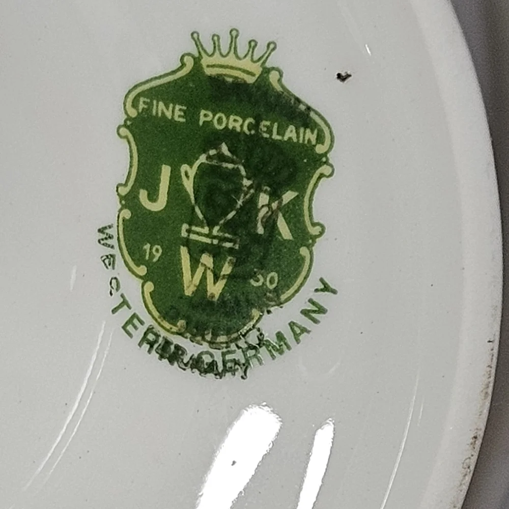 Vintage 12” JKW Western Germany Fine Porcelain Pedestal Cake Stand Footed - Picture 4 of 6